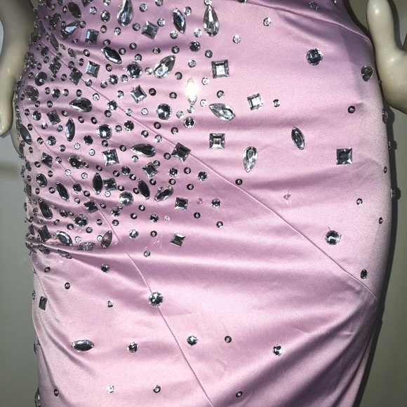Y2K Jane Norman Pink Lilac Mauve Dress with Embellished Silver gems. XS - Picture 6 of 15
